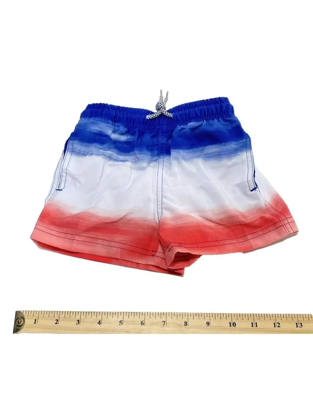 Toddler Size 2T Red White & Blue USA theme Swim Shorts Swim Trunks - Brand New